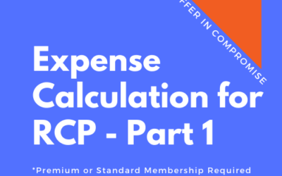 OIC 111: Expense Calculation for RCP, Part 1